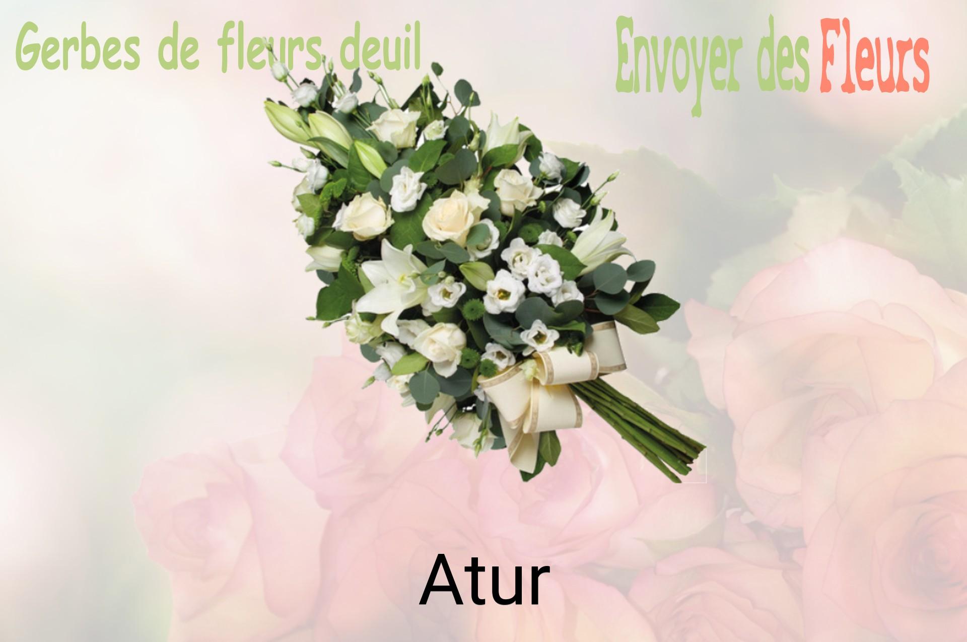 Gerbe de fleurs de deuil livrée à Atur